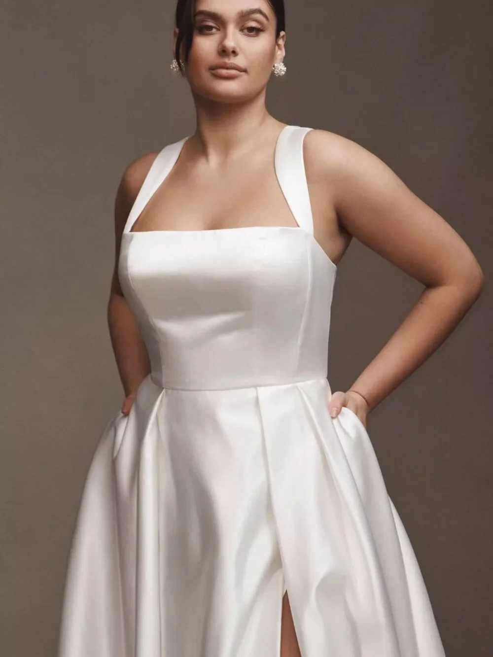 Jenny Yoo Clara Wedding Gown Size 8 Satin - Picture 6 of 7